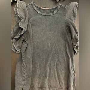 Allsaints ruffle sleeve tee shirt